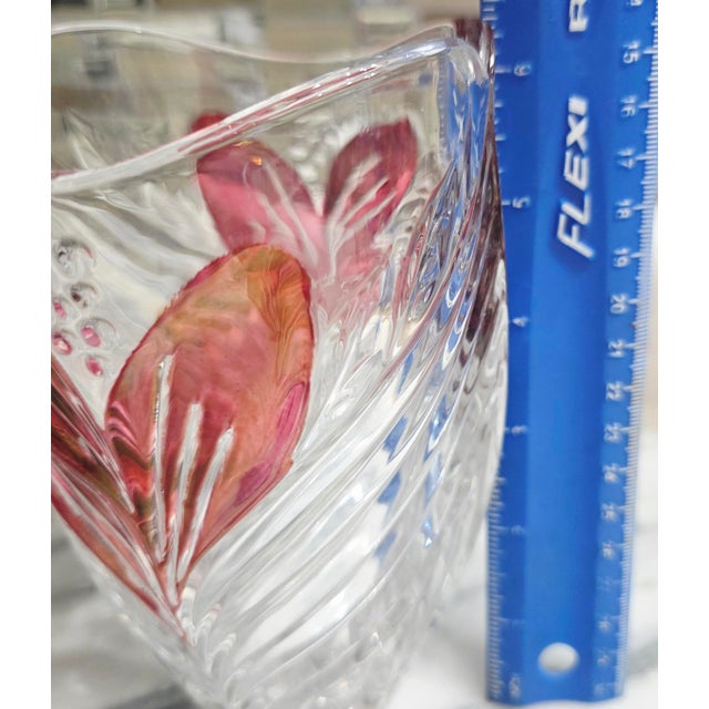 Vintage Hand Blown Anna Hütte Florentine Crystal Vase ~ Made in Western Germany For Sale - Image 6 of 7