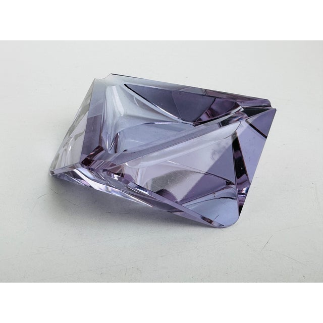 Bohemian Alexandrite Crystal Glass Ashtray attributed to Václav Hanus, Czech Republic, 1960s For Sale - Image 16 of 16