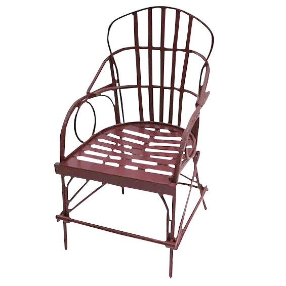 Faux Bois Aluminum Arm Chair For Sale