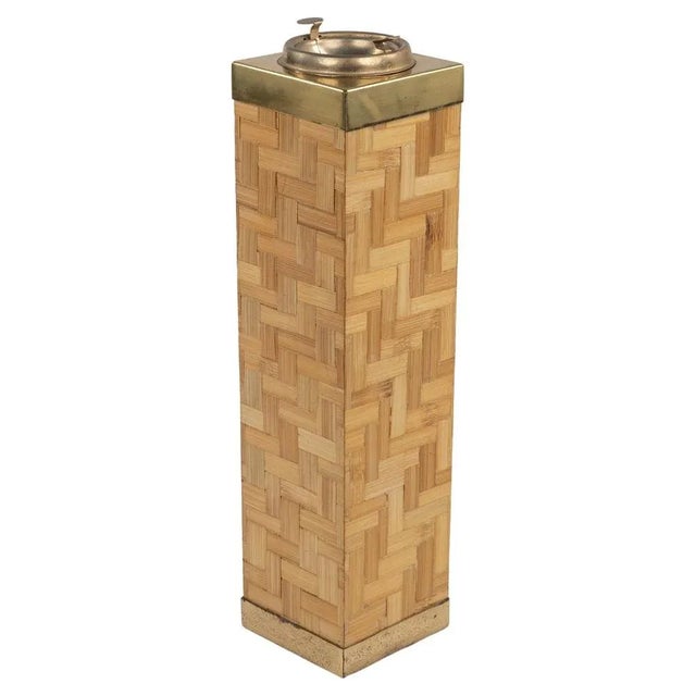 Mid-Century Floor Ashtray in Bamboo and Brass, Italy, 1970s For Sale - Image 13 of 13