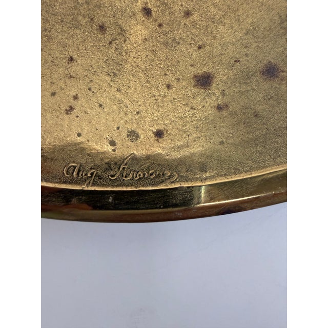 Antique Art Nouveau Brass or Bronze Trinket Tray - Signed For Sale - Image 4 of 7