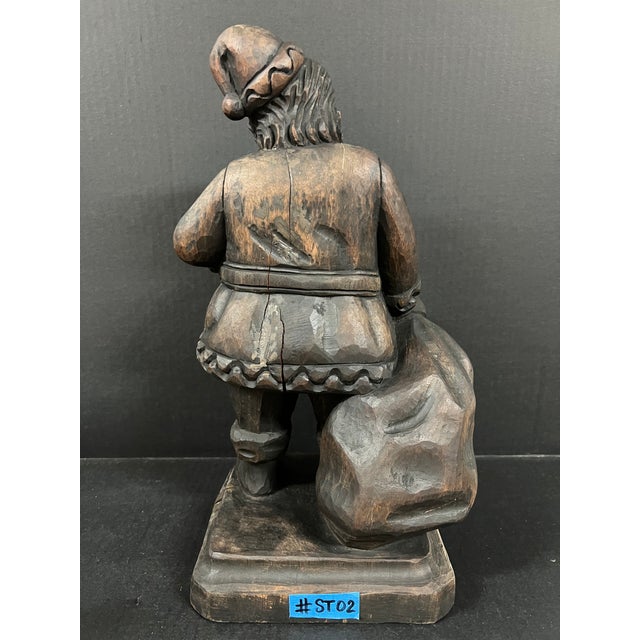 Carved Wood Santa Claus Sculpture Late @0th Century For Sale - Image 9 of 9