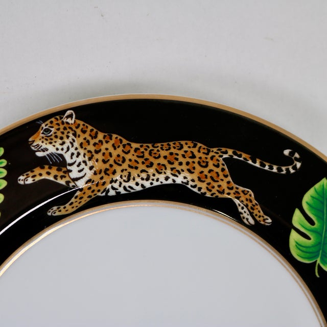 The Lynn Chase Designs Jaguar Jungle 9 1/8" Luncheon Plate is a stylish and distinctive piece of dinnerware that works for...