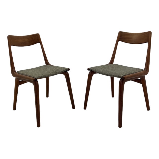 Teak Boomerang Dining Chairs by Alfred & Erik Christensen for Slagelse Møbelværk, Set of 2 For Sale