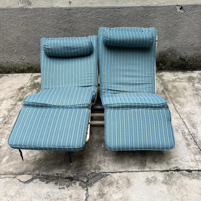 Le Corbusier Vintage Italian Double Chaise Lounge, 1980s For Sale - Image 4 of 18