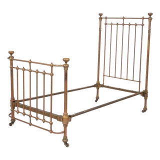 Victorian Brass and Iron Bed Frame For Sale
