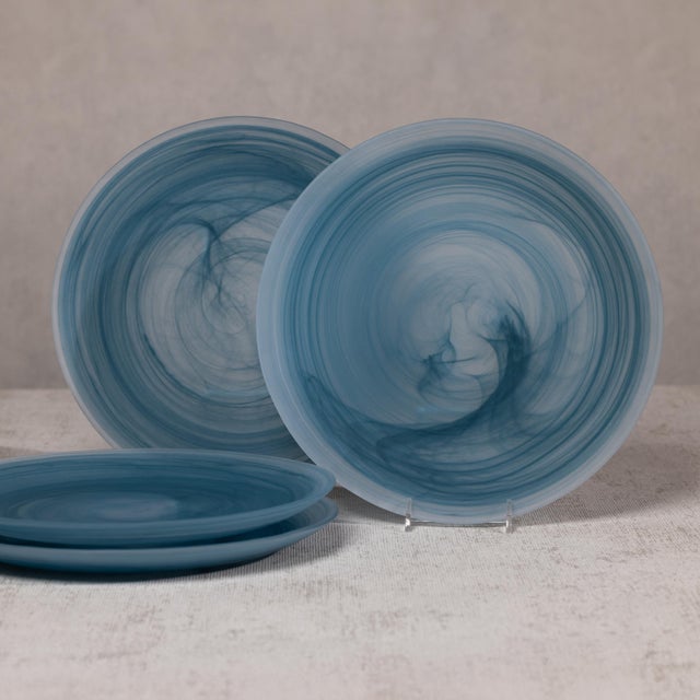 2020s Barren Alabaster Glass Plates, Set of 4, Medium For Sale - Image 5 of 6