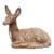1950s French Vintage Seated Deer Painted Sculpture Cast in Reconstituted Stone For Sale