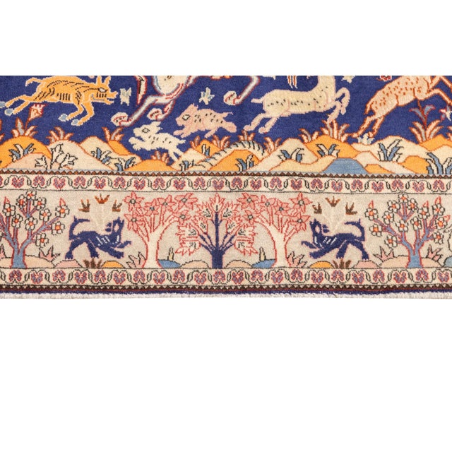 1970s Vintage Hand-Knotted Persian Isfahan Rug 4'5" X 6'7" For Sale - Image 5 of 18