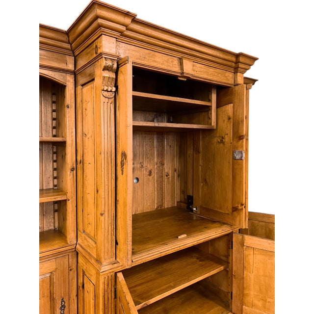 Rustic Three-Piece Waxed Solid Pine Armoire For Sale - Image 12 of 18