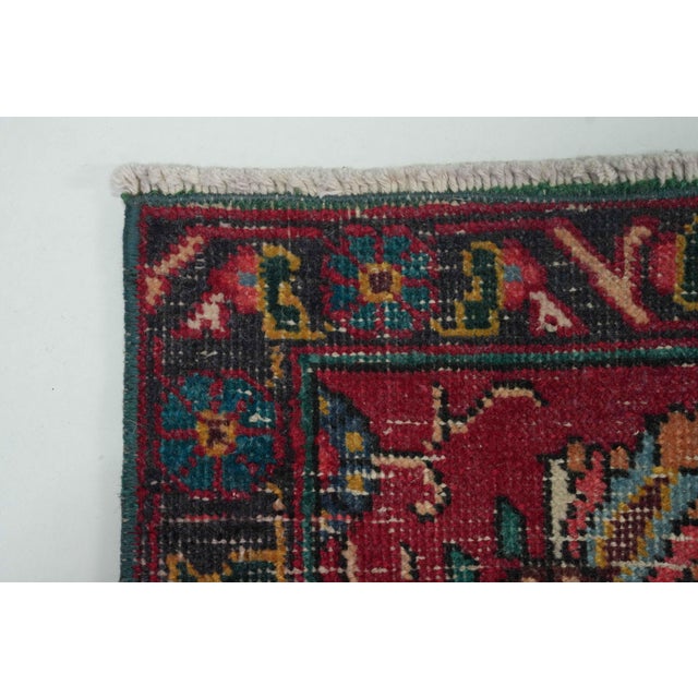 Red 1970s Vintage Persian Handmade Wool 10x13 Red Area Rug For Sale - Image 8 of 11