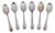 Coffee Spoons in Plain Silver, Set of 6 For Sale