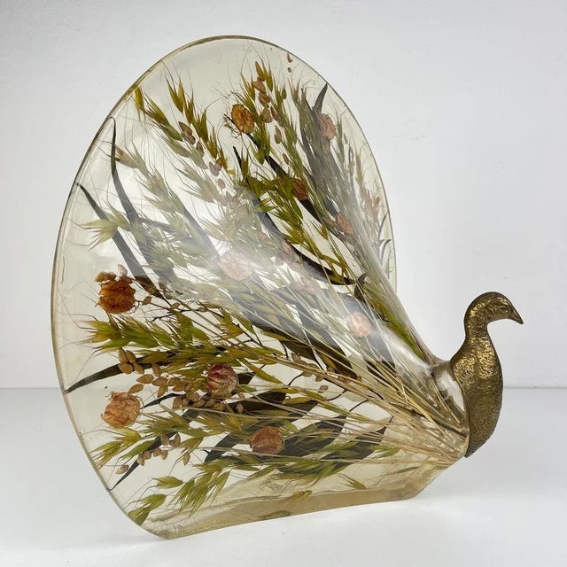 Vintage Peacock Table Lamp by Riccardo Marzi, 1980s For Sale - Image 9 of 13