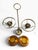 Metal Large Vintage Deena Products Co. #267 Brass Twin-Arm Hurricane Lamp With Amber Hobnail Glass For Sale - Image 7 of 8