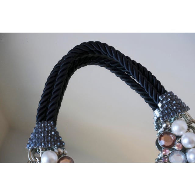 Vintage 1980s Chunky Mixed-Media Statement Bib Necklace For Sale - Image 10 of 11