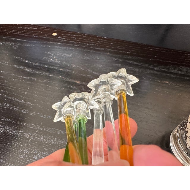 Hand Blown Glass Cocktail Muddler Drink Stirrer Swizzle Sticks For Sale - Image 14 of 18