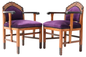 Set of Art Deco Amsterdamse School Armchairs in Oak, 1920s