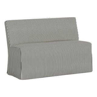 Slipcover for Stoffer Home x Cloth & Company for Lindy Dining Banquette in Jane Stripe Carbon For Sale