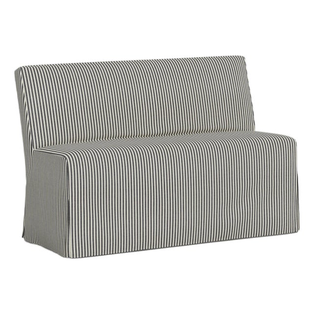 Slipcover for Stoffer Home x Cloth & Company for Lindy Dining Banquette in Jane Stripe Carbon For Sale