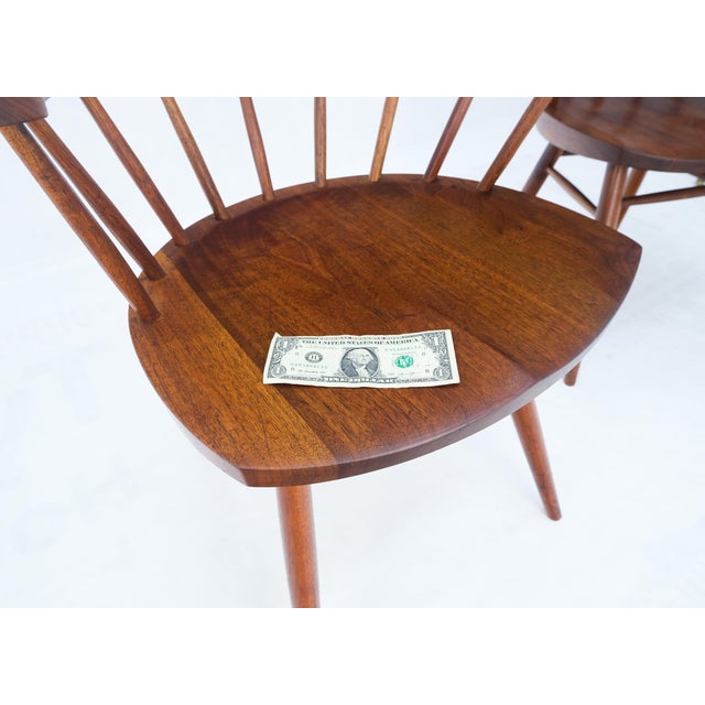 Brown Pair of George Nakashima Captain's Dining Chairs in Walnut For Sale - Image 8 of 16