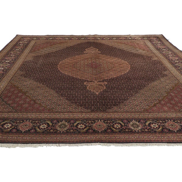 Textile Vintage Persian Mahi Tabriz Rug - 09'11 x 12'08 For Sale - Image 7 of 9