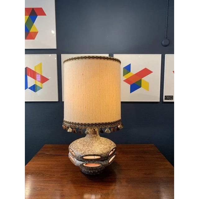 Mid-Century West German Stoneware Large Brutalist Lamp in the Style of Scheurich or Bay For Sale - Image 16 of 16