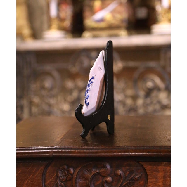 Ceramic Pair of Early 20th Century French Faience Coaster Plates Signed Henriot Quimper For Sale - Image 7 of 9