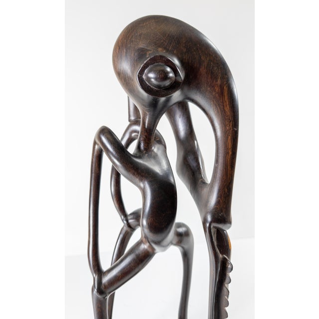 Mid-Century Modern African Carved Abstract Ebony Sculpture For Sale - Image 10 of 12