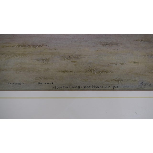 Traditional The Duke of Cambridge Handicap 1921 Watercolour by Isaac J. Cullin (1881-1947) For Sale - Image 3 of 6