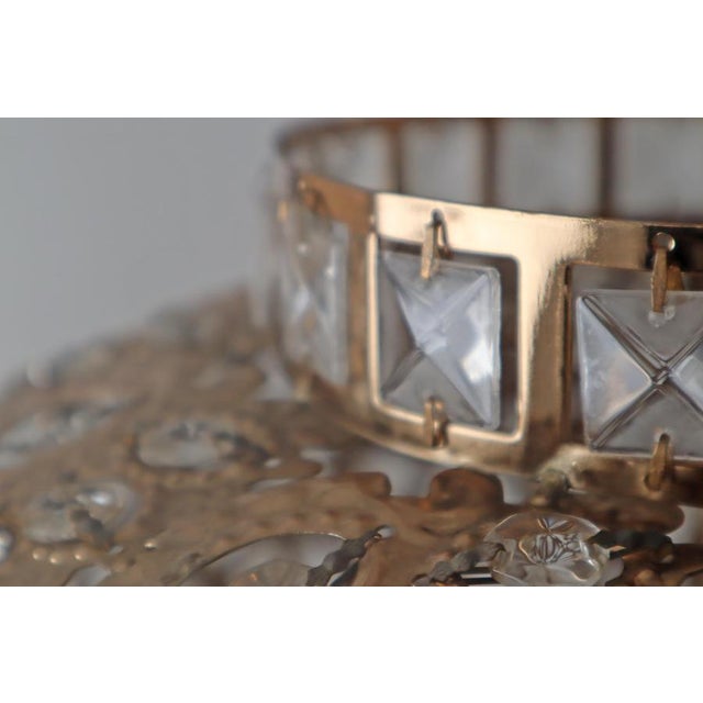 Hollywood Regency Gilt Metal and Crystal Lantern, 1999 For Sale - Image 13 of 18