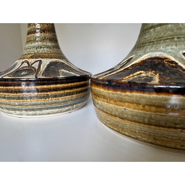 Danish Ceramic Table Lamps by Arne Finne Nielsen and Noomi Backhausen for Søholm, 1960s, Set of 2 For Sale - Image 6 of 15