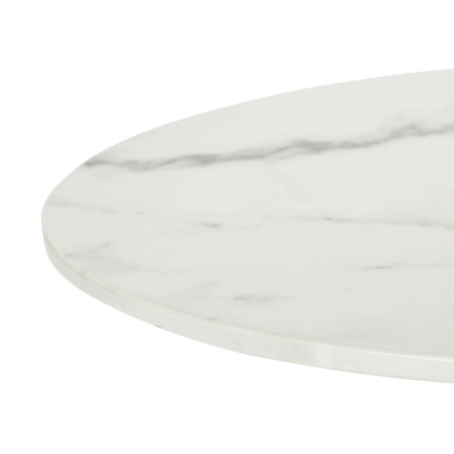 2020s Round Side Table in White & Brass For Sale - Image 5 of 7