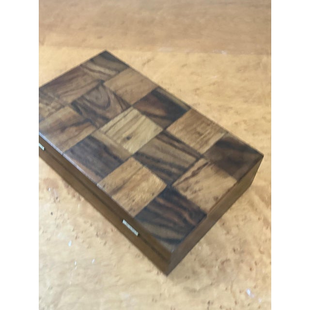 Vintage Checkered Wood Decorative Box For Sale - Image 12 of 18