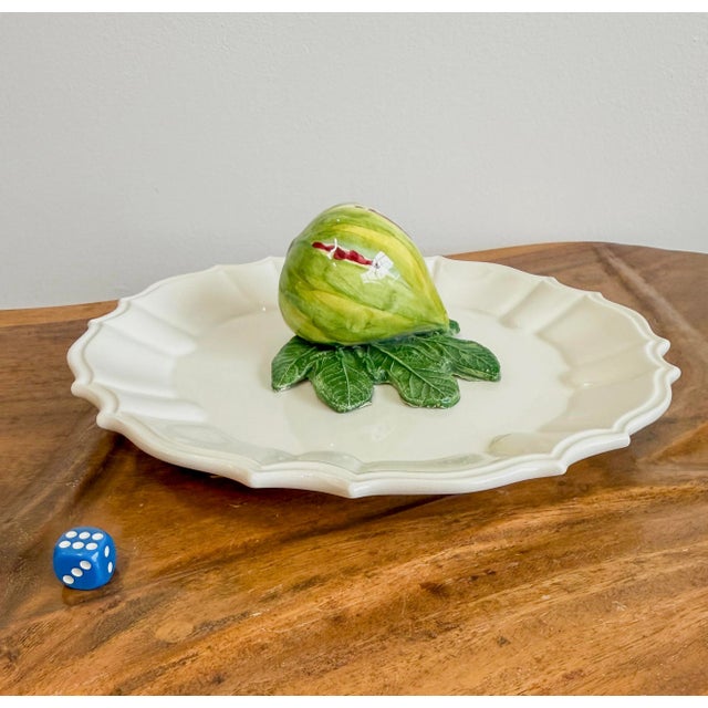 Late 20th Century Vintage Italian Trompe l'Oeil Fig Plate For Sale - Image 5 of 6