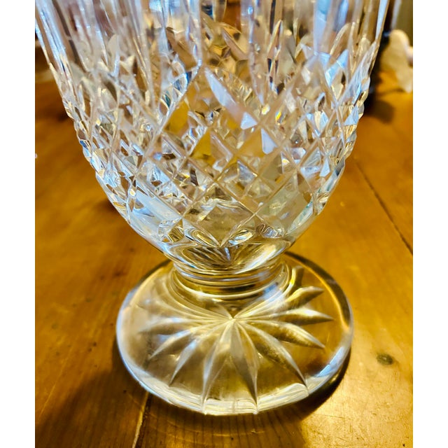 Authentic Waterford Crystal 14” Flared Vintage Vase Heavy Cut Starburst For Sale - Image 11 of 12