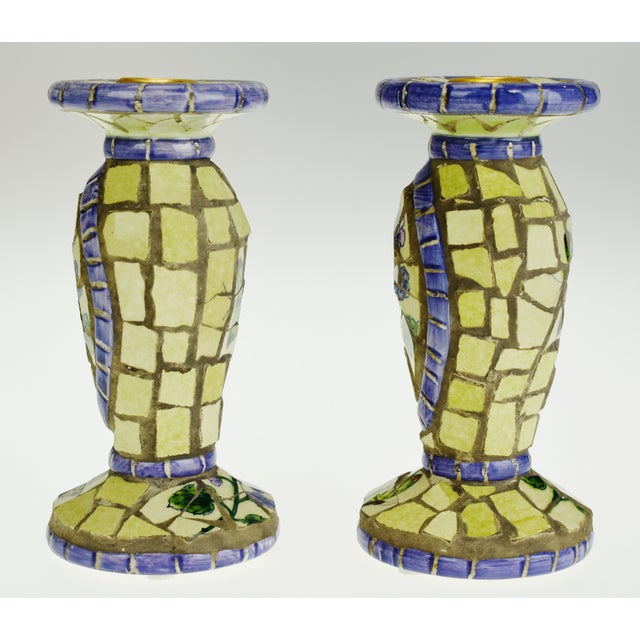 Vintage Mosaic Tile Candle Holders a Pair Chairish