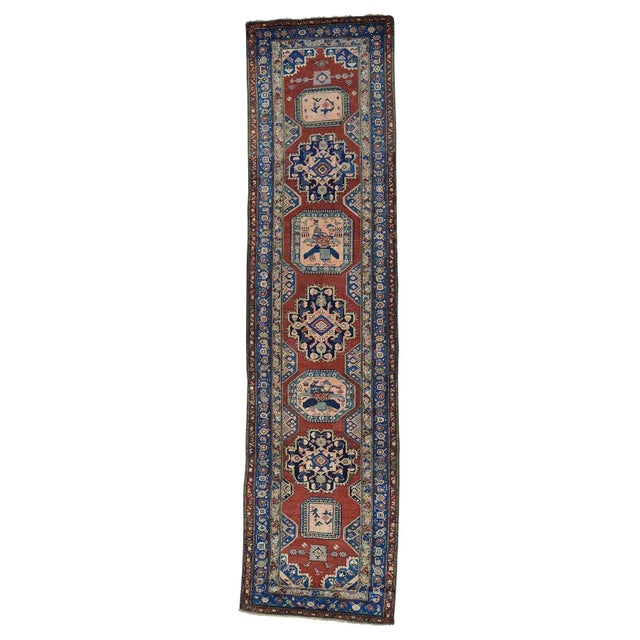 Textile 1910s Antique Persian Karabakh Red Runner Rug For Sale - Image 7 of 7
