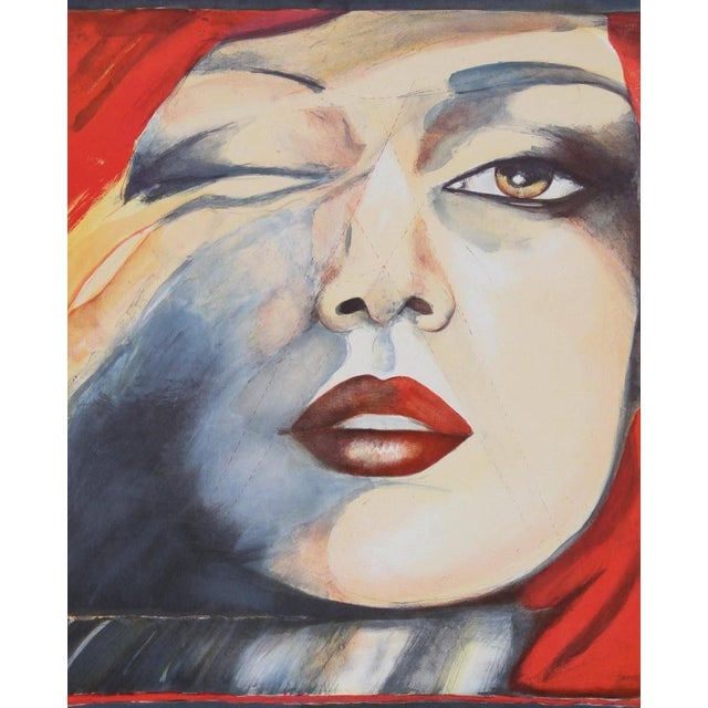 With one eye closed and the other open, the playful and sultry self portrait of Helene Guetary is strikingly different...
