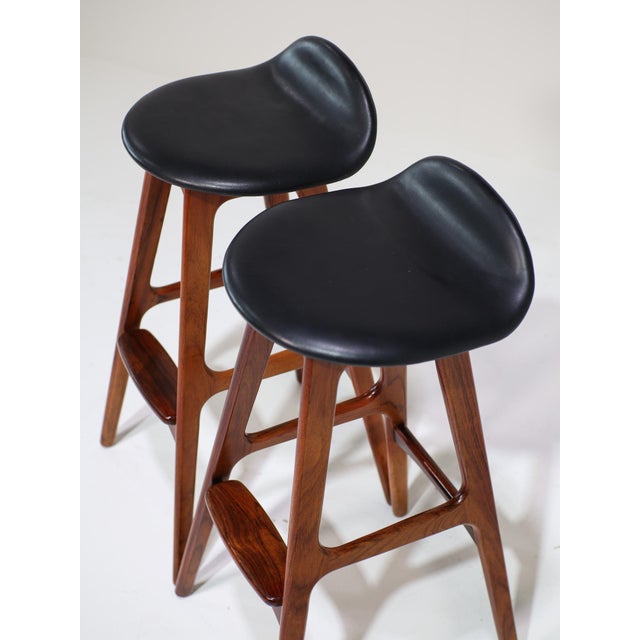 Vintage OD61 Bar Stools by Erik Buch for Oddense Maskinsnedkeri, 1960s, Set of 2 For Sale - Image 12 of 16
