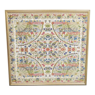 Mid 20th Century Large Chinese Framed Tapestry For Sale
