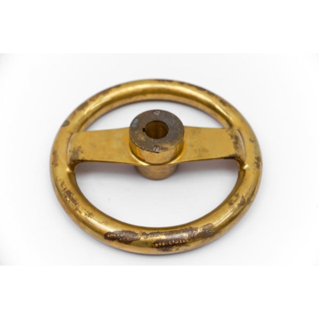 Mid-Century Modern Round Brass Safe Handle, Germany, 1950s For Sale - Image 6 of 11