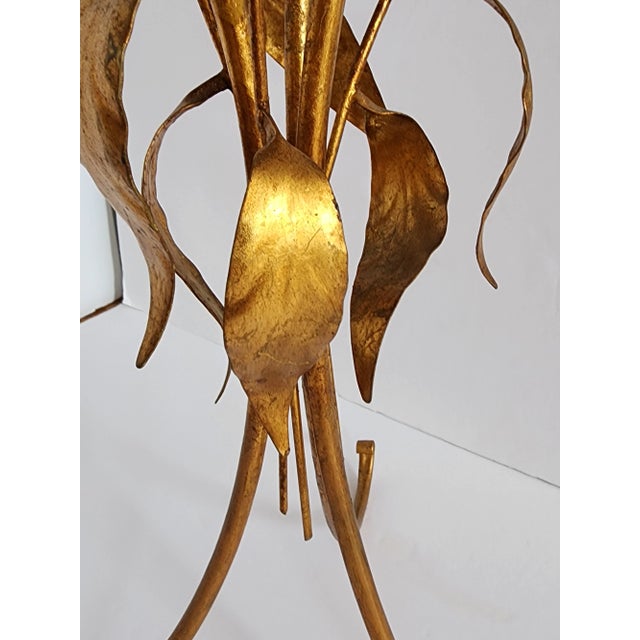 Vintage Italian Hollywood Regency Style Gilt Metal Side Table For Sale - Image 9 of 12