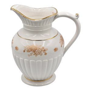 1970s Royal Albert Gold Gild Old Country Roses Large Water Sweet Tea Pitcher Porcelain