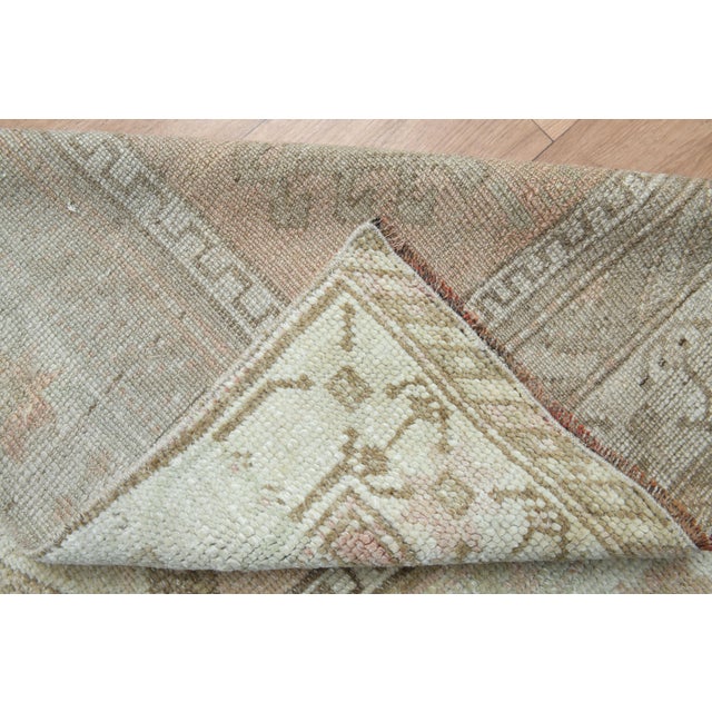 1970s Vintage Handmade Wool Cotton Turkish Beige Runner Rug For Sale - Image 10 of 11
