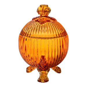 Mid 20th Century Handblown Textured Crystal Art-Glass Candy Dish
