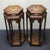 Shell Pair of Vintage Chinese Hardwood Inlaid Hexagonal Pedestal Tables (Flower Stands) For Sale - Image 7 of 12