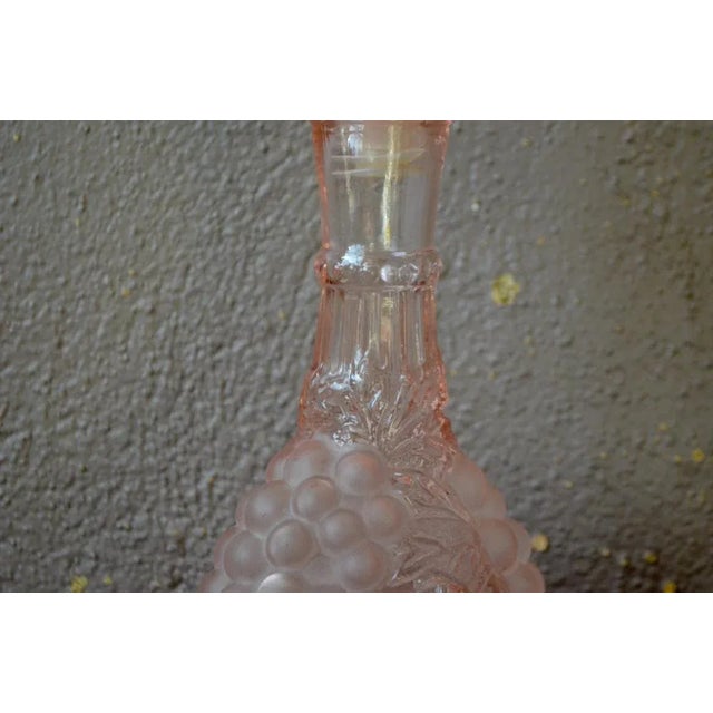 Italian Bottle in Sandblasted Pink Glass from Empoli, 1960s For Sale - Image 9 of 10