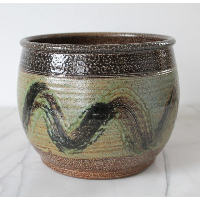 Mid-Century Modern Vintage Studio Art Pottery Planter For Sale - Image 3 of 6