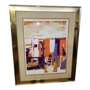 Nicola Simbari Post Modern Seriograph 1968 Pencil Signed and Numbered Early Work Bright Colorful