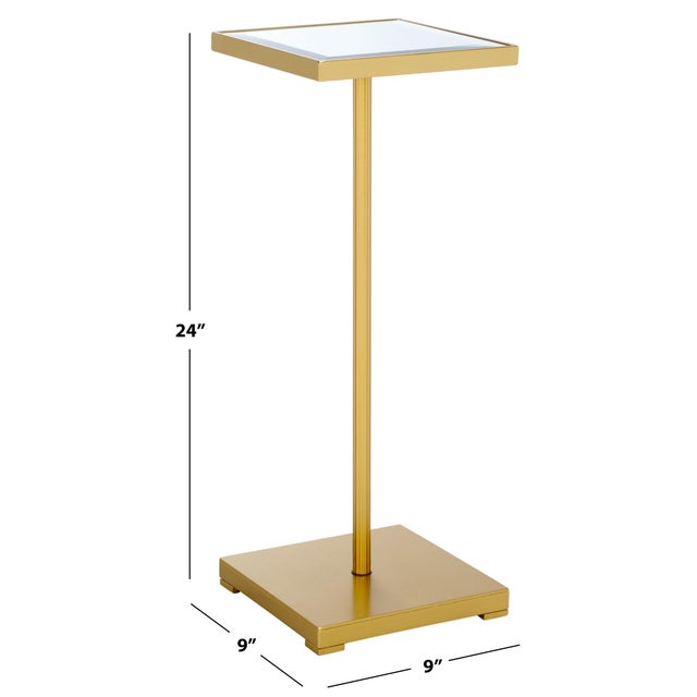 Contemporary Paku Square Side Table in Gold / Mirror For Sale - Image 3 of 7